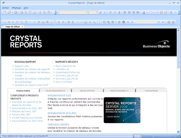 Crystal Reports Designer